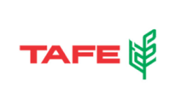 Tafe logo in colourland clothing